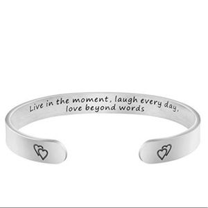 Joycuff Inspirational/Encouragement Quoted Silver Bracelet BRAND NEW